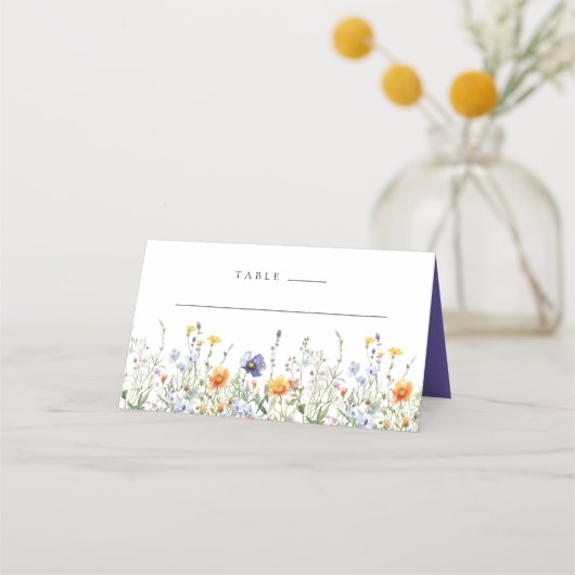 Carte De Placement Mariage de champ fleur sauvage (Devant)