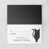 Carte De Placement Mariage de chat noir Whimsical moderne (Extérieur déplié)