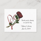 Carte De Placement Mariage de coeur Red Roses Personnalisé (Dos)