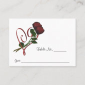 Carte De Placement Mariage de coeur Red Roses Personnalisé (Devant)