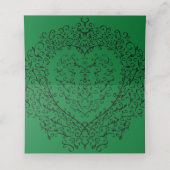 Carte De Placement Mariage de coeur vert et noir (Intérieur déplié)