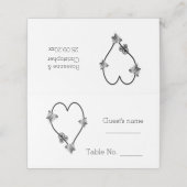 Carte De Placement Mariage de conception cardiaque du papillon noir e (Extérieur déplié)