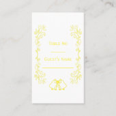 Carte De Placement Mariage de conception de charpente citron (Devant)