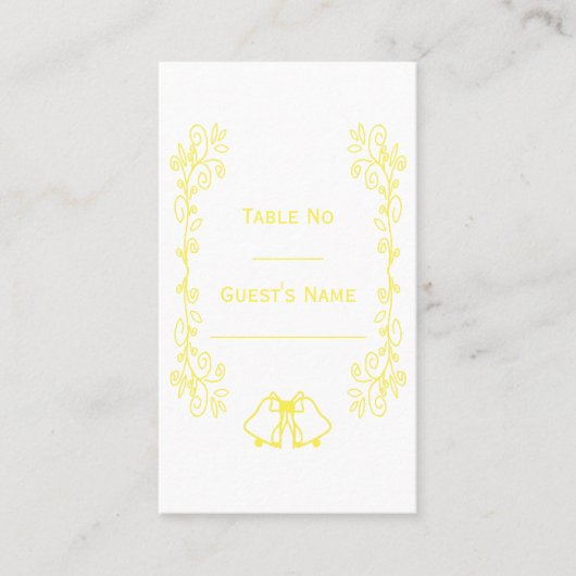 Carte De Placement Mariage de conception de charpente citron (Devant)