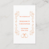Carte De Placement Mariage de conception de défilement des cloches (Dos)