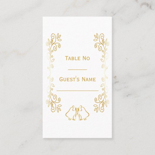 Carte De Placement Mariage de conception Gold Bells (Devant)