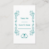 Carte De Placement Mariage de conception turquoise pour le défilement (Devant)