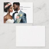 Carte De Placement Mariage de couple afro-américain (Devant / Derrière)