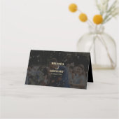 Carte De Placement Mariage de couverture photo Black Gold 2 (Dos)