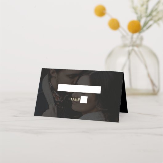 Carte De Placement Mariage de couverture photo Black Gold 2 (Devant)