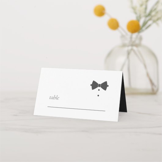 Carte De Placement Mariage de Cravate noir sur mesure ID1090 (Devant)
