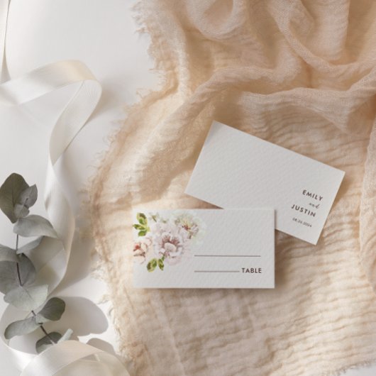 Carte De Placement Mariage de crème d'ivoire florale moderne