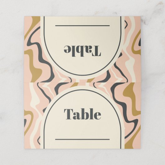 Carte De Placement Mariage de Crème Noir Noir Rétro Arch (Extérieur déplié)