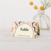 Carte De Placement Mariage de Crème Noir Noir Rétro Arch (Devant)