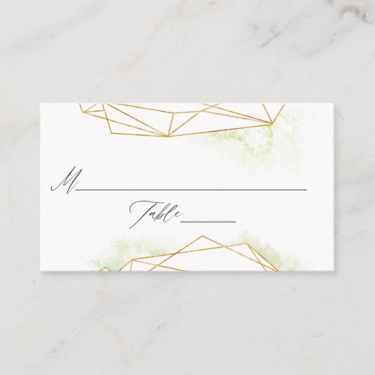 Carte De Placement Mariage de cristal géométrique aquarelle (Devant)