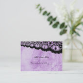 Carte De Placement Mariage de dentelle noire gothique violet Grunge (Debout devant)