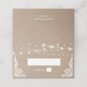 Carte De Placement Mariage de dentelle Rustique Burlap (Extérieur déplié)