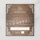 Carte De Placement Mariage de dentelle rustique en bois Twinkle (Extérieur déplié)