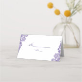 Carte De Placement Mariage de dentelle ultra violet moderne Numéro de (Dos)