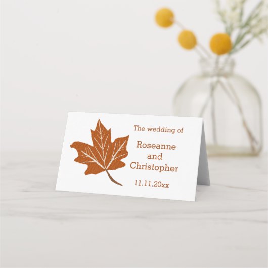 Carte De Placement Mariage de design d'automne (Dos)