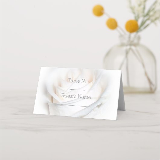 Carte De Placement Mariage de design Rose blanche (Devant)
