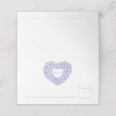 Carte De Placement Mariage de dessin de coeur de tulipe bleu (Extérieur déplié)