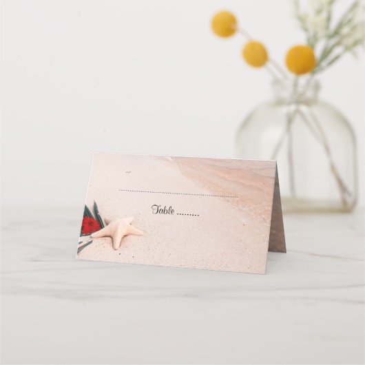 Carte De Placement Mariage de destination de plage tropicale (Devant)