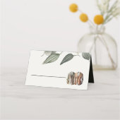 Carte De Placement Mariage de deux pièces de feuillage vert coupé (Devant)