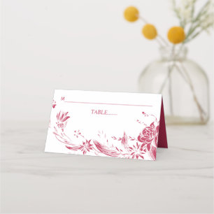 Carte De Placement Mariage de disposition de fleurs Viva magenta