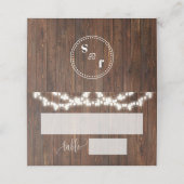 Carte De Placement Mariage De Douche En Bois De Faux Ouest Platiné (Extérieur déplié)