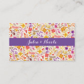 Carte De Placement Mariage de feuillage de Fleur sauvage Boho violet  (Devant)