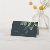 Carte De Placement Mariage de feuillage Tropical Black Green de la Ma (Dos)