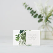 Carte De Placement Mariage de feuillage tropical de palmier à feuille (Debout devant)