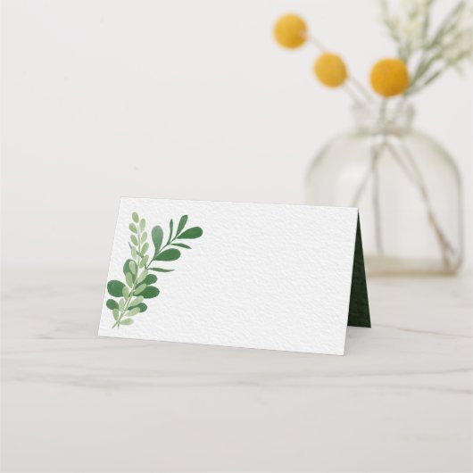 Carte De Placement Mariage de feuillage vert (Dos)