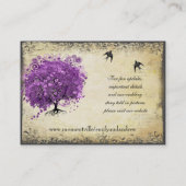 Carte De Placement Mariage de feuille d'arbre de coeur violet radiant (Dos)