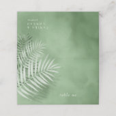 Carte De Placement Mariage de feuille de palme luxuriante n° de table (Extérieur déplié)