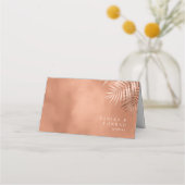 Carte De Placement Mariage de feuille de palme luxuriante n° de table (Dos)
