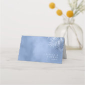 Carte De Placement Mariage de feuille de palme luxuriante n° table bl (Dos)