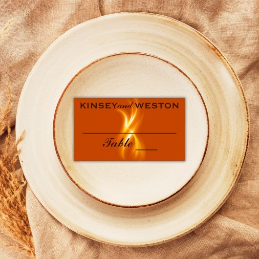 Carte De Placement Mariage de flamme romantique