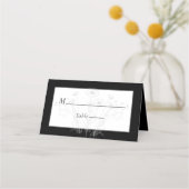 Carte De Placement Mariage de Fleur sauvage gris noir (Devant)