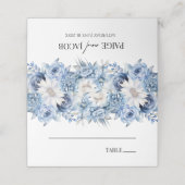 Carte De Placement Mariage de fleurs bleues Dusty (Extérieur déplié)