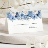 Carte De Placement Mariage de fleurs bleues Dusty