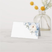 Carte De Placement Mariage de fleurs bleues et blanches (Devant)