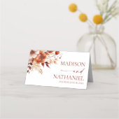 Carte De Placement Mariage de fleurs Brown rouillées de Bourgogne (Dos)