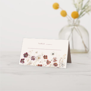 Carte De Placement Mariage de fleurs de automne beige