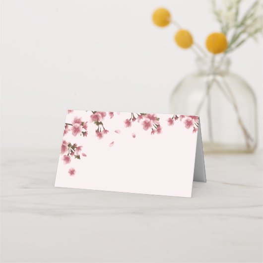 Carte De Placement Mariage de fleurs de cerisier rose (Devant)