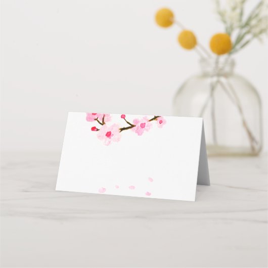 Carte De Placement Mariage de fleurs de cerisier rose vif (Devant)