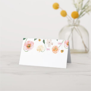 Carte De Placement Mariage de fleurs de pavot rose