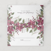 Carte De Placement Mariage de fleurs de Poinsettia | Rouge à carlet (Extérieur déplié)