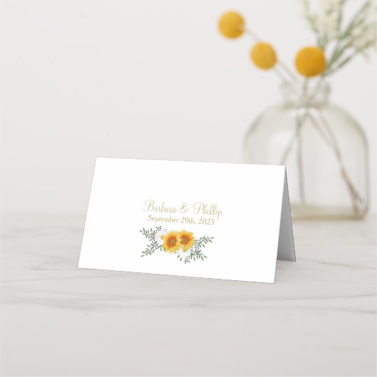 Carte De Placement Mariage de fleurs d'or (Dos)